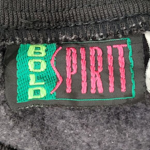 Vintage 90s Theatrical Mask Sweatshirt Womens Large 22x23 Boxy Crop - Picture 6 of 13